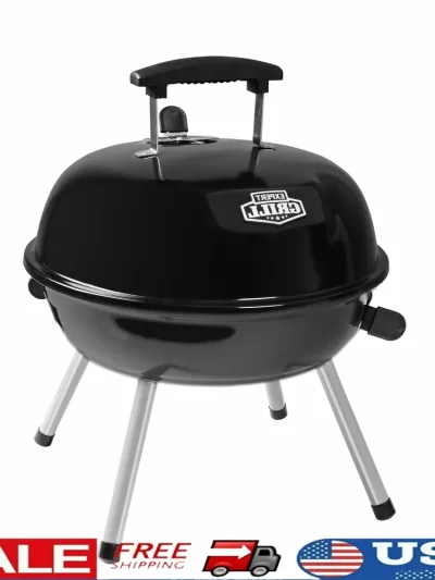 Portable Charcoal Grill 14.5 Inch Tabletop Grill Dome Design Adjustable Air Vents