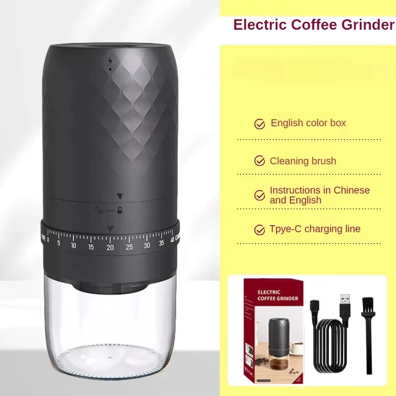 Portable 1800mAh Electric Coffee Bean Grinder 40 Gears External Adjustable Home Rechargeable Grinders - Image 10