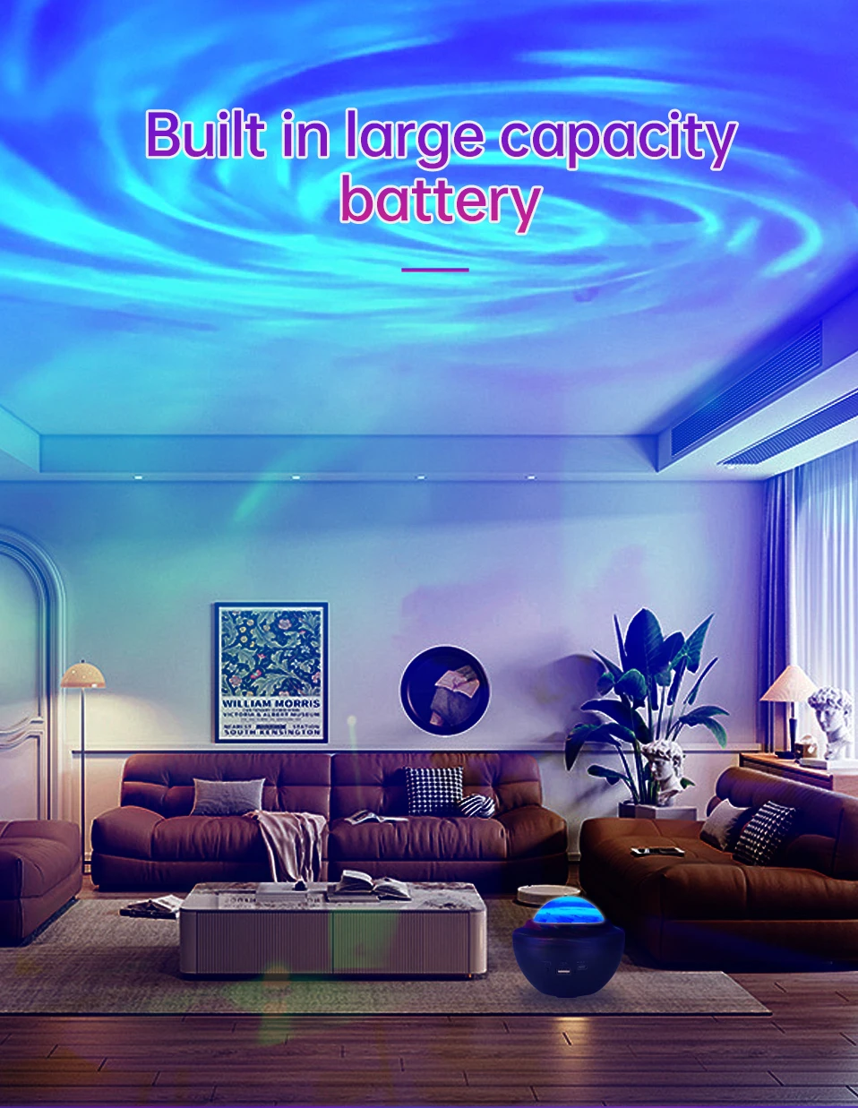 RGB Galaxy Star Projector Lights Bluetooth Speaker LED Aurora Borealis Lamp Remote Control - Image 6