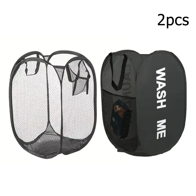 Mesh Pop-up Laundry Basket, Laundry Basket, Foldable Dirty Clothes Storage Basket - Image 6