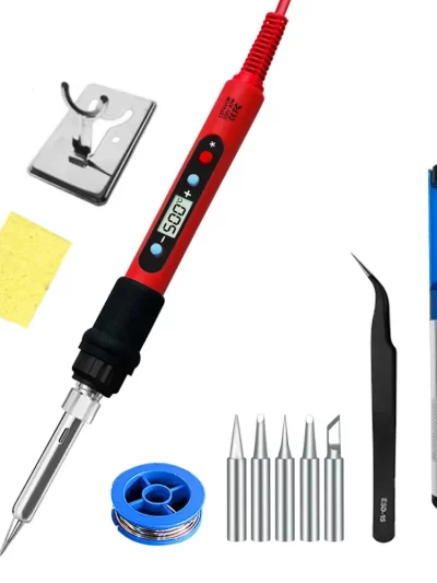 80W Soldering iron kit adjustable temperature LCD solder welding tools Ceramic heater soldering tips