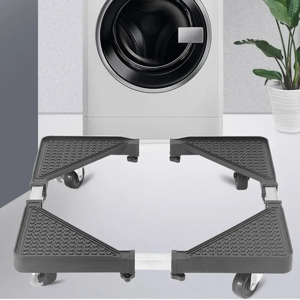 Adjustable Universal Wheel Mobile Rack Retractable 4 Locking Wheels Washing Machine Holder