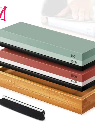 Sharpening Stone Knife Sharpener Professional Wetstone Dual Side Set Grinding Shapner Water Wetstone