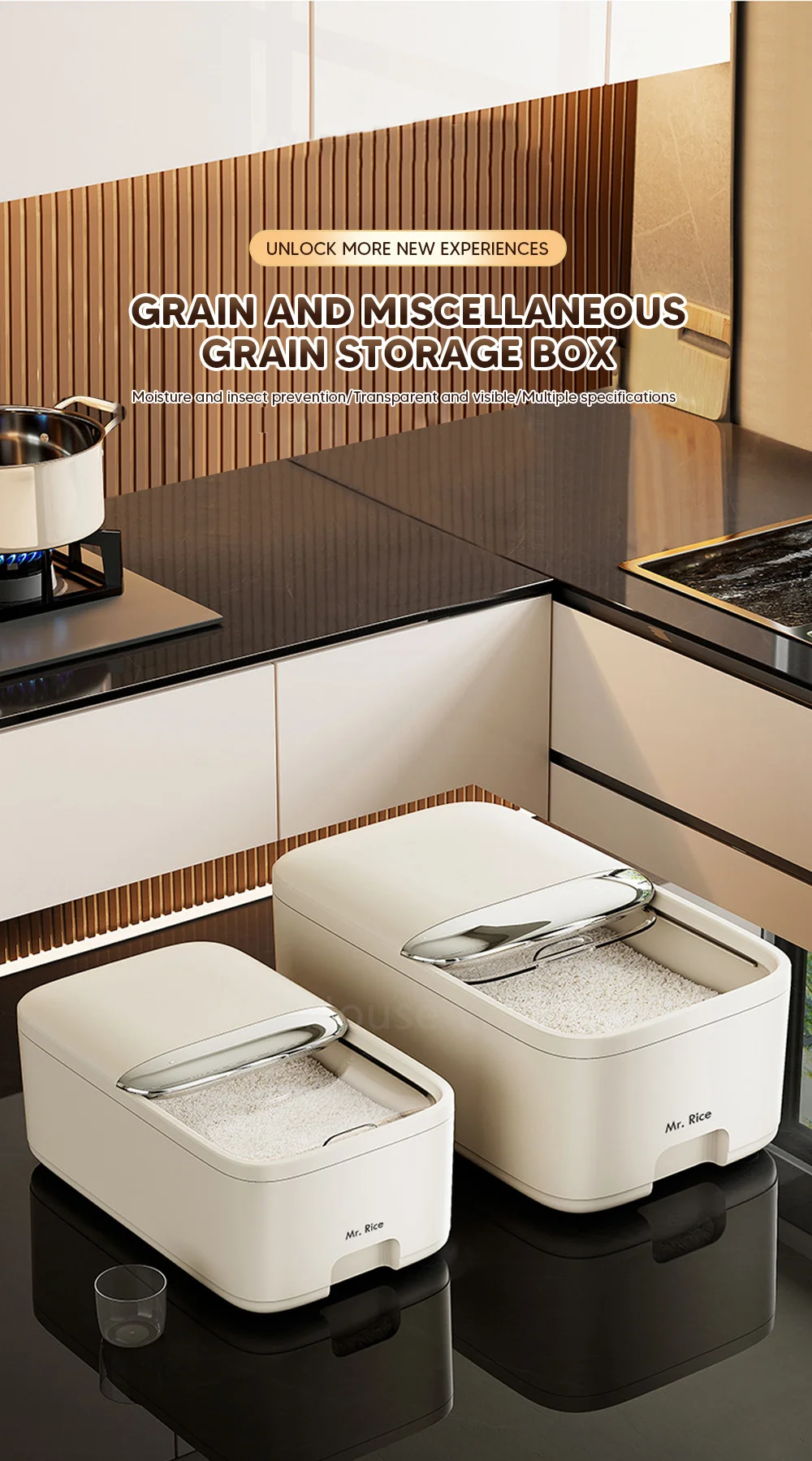 10KG Rice Storage Box Home with Lid Insect Proof Moisture Proof Rice Box Grain Sealed - Image 11