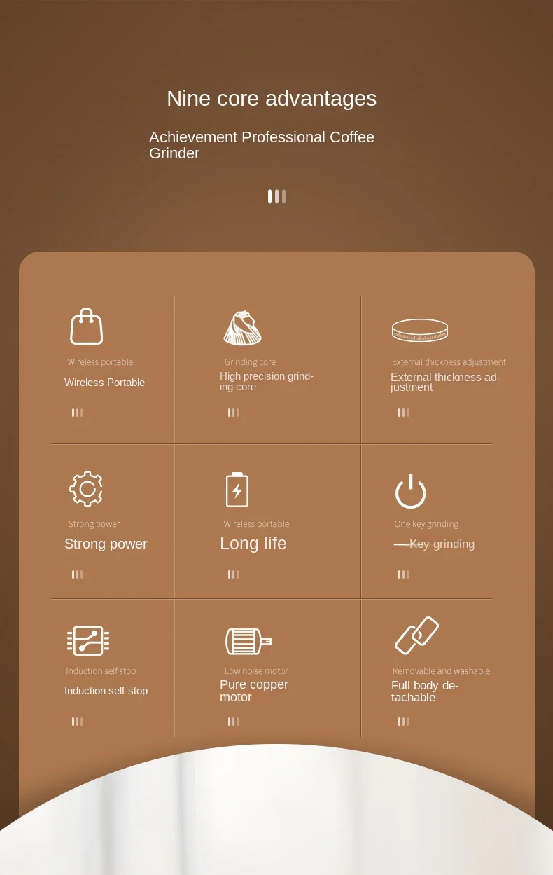 Portable 1800mAh Electric Coffee Bean Grinder 40 Gears External Adjustable Home Rechargeable Grinders - Image 13