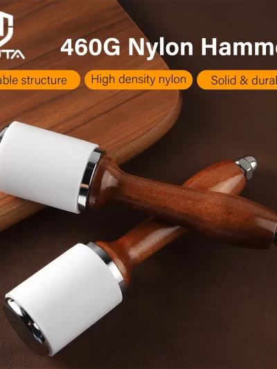 WUTA Professional Leather Carve Hammer 460g Nylon Hammers Mallet Wood Handle For Leathercraft Punch Printing