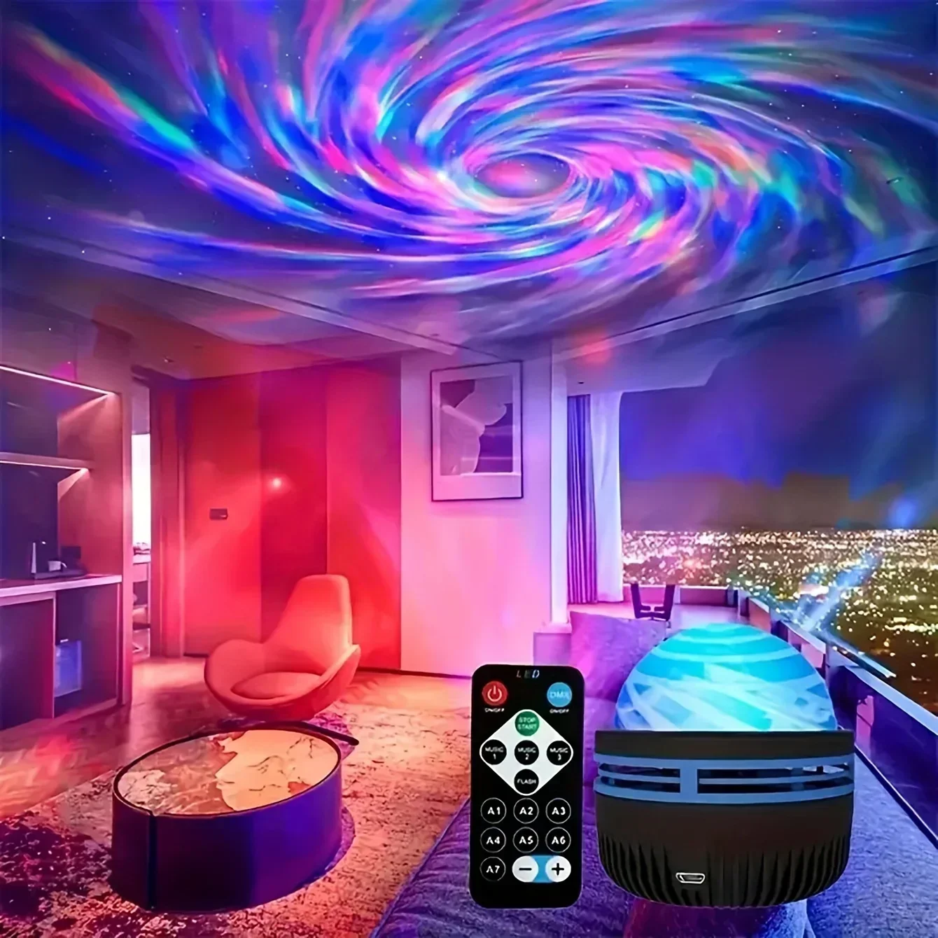 LED Galaxy Projector Light Multi-color Remote Control for Bedroom Decoration - Image 38