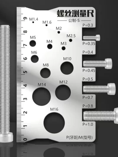 Thread Checker Screw Measurement Ruler Stainless Steel Caliper Metric Gauge Tool For Measuring Screw Pitch