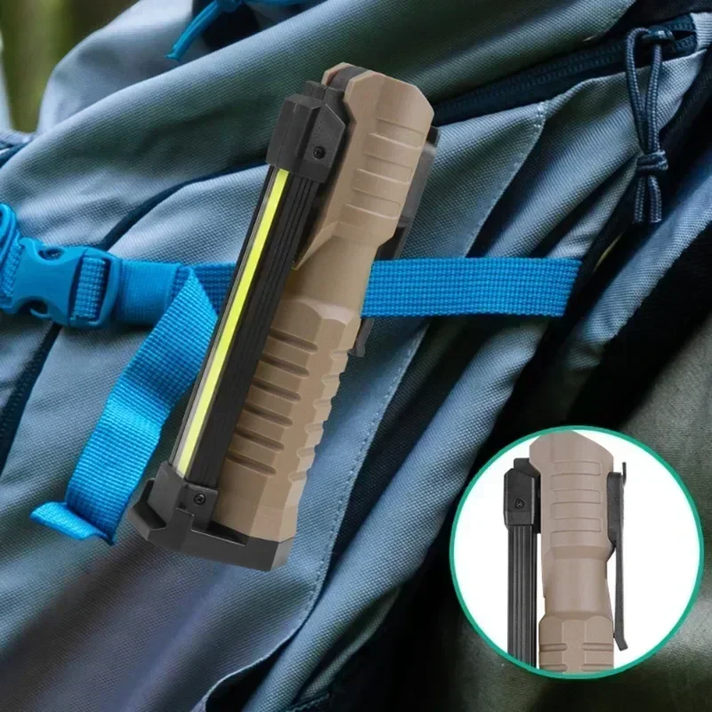 Folding COB XPE LED Work Light Handheld Flashlight with Built-in Battery Lamp Torch Emergency Car Inspection Lamp Red SOS Strobe - Image 18