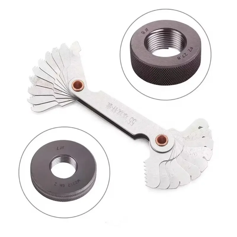 55/60 Degree Metric Inch Thread Plug Gauge Gear Tooth Screw Pitch Gauges - Image 11