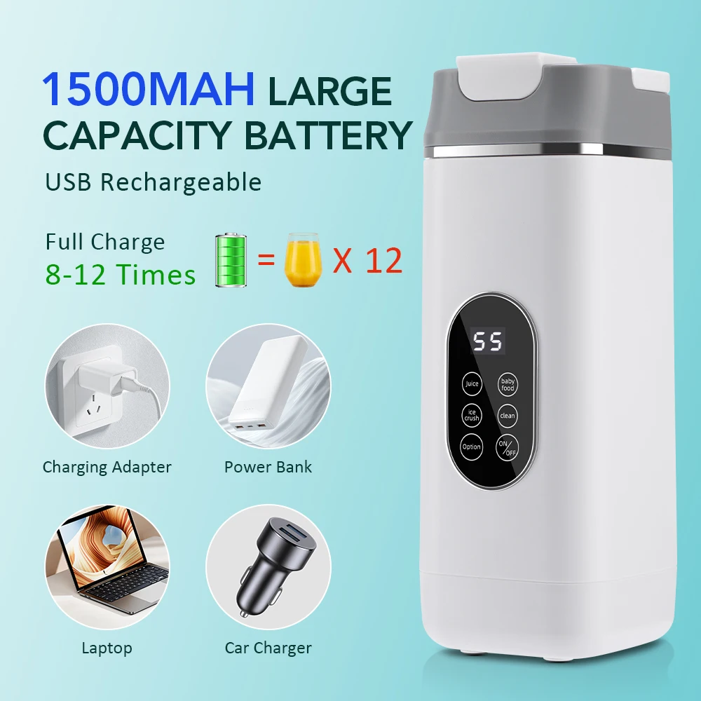 6 Blades Electric Juicer Cup 2 Cups For Travel Portable Juicer Mixer Usb Charge - Image 21