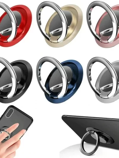 Finger Ring Holder Stand Grip 360 Rotating For Mobile Phone Car Magnetic Mount Phone Back Sticker Pad