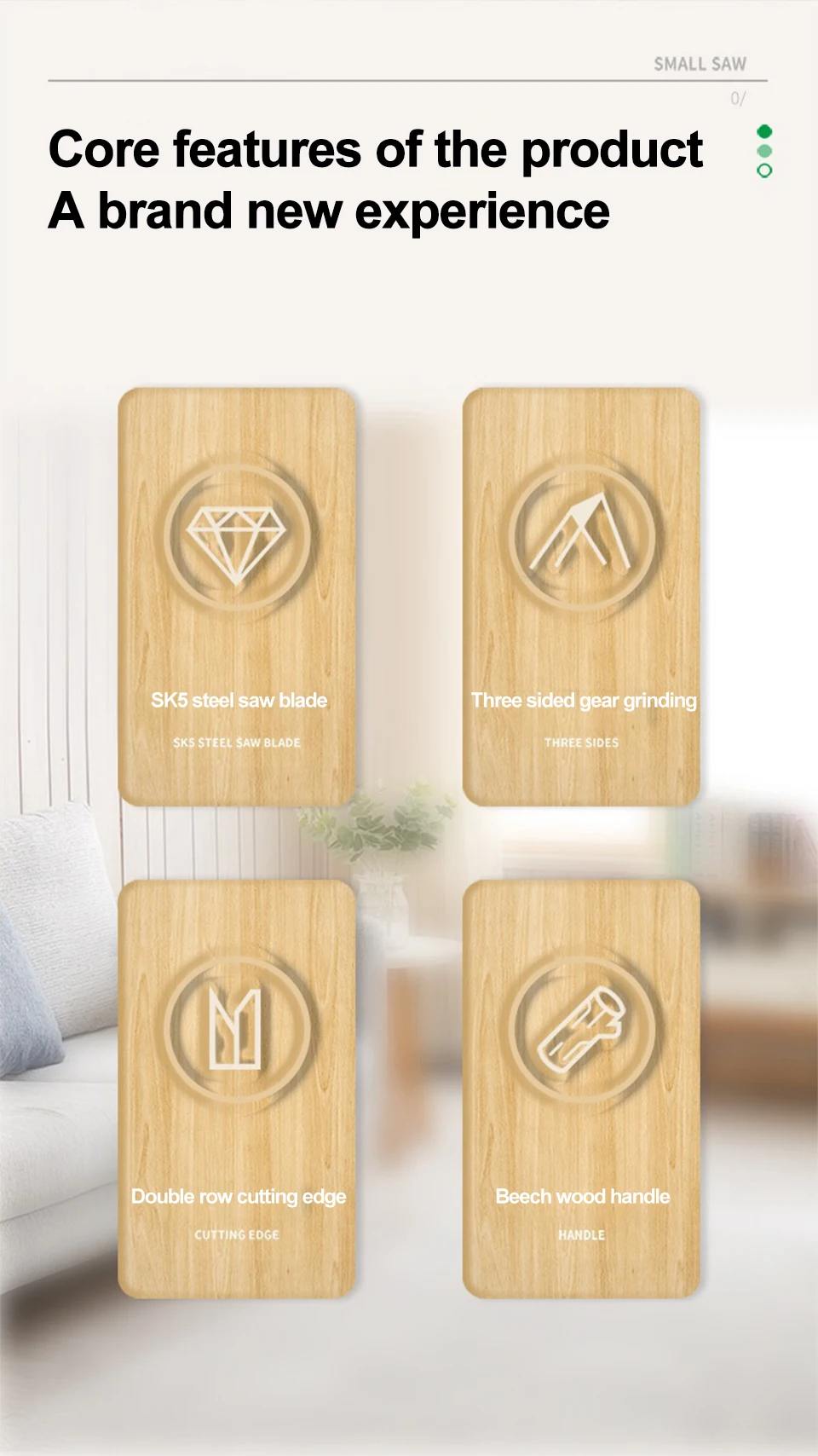 Japanese Style Hand Saw Single/Double Sided Fine Tooth Wood Saw SK5 Steel Flexible Hand Saw - Image 8