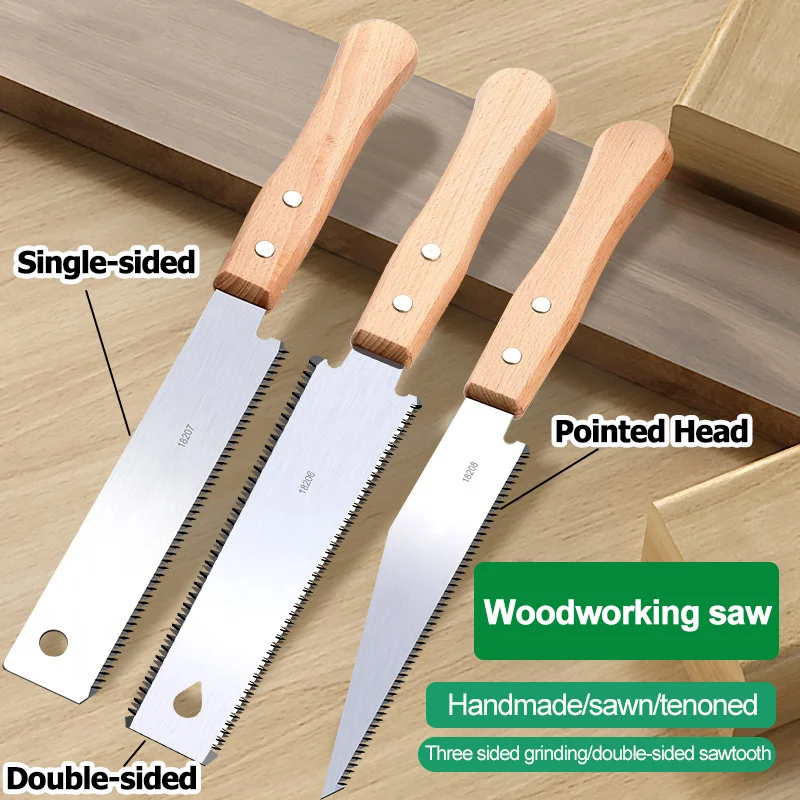 Japanese Style Hand Saw Single/Double Sided Fine Tooth Wood Saw SK5 Steel Flexible Hand Saw