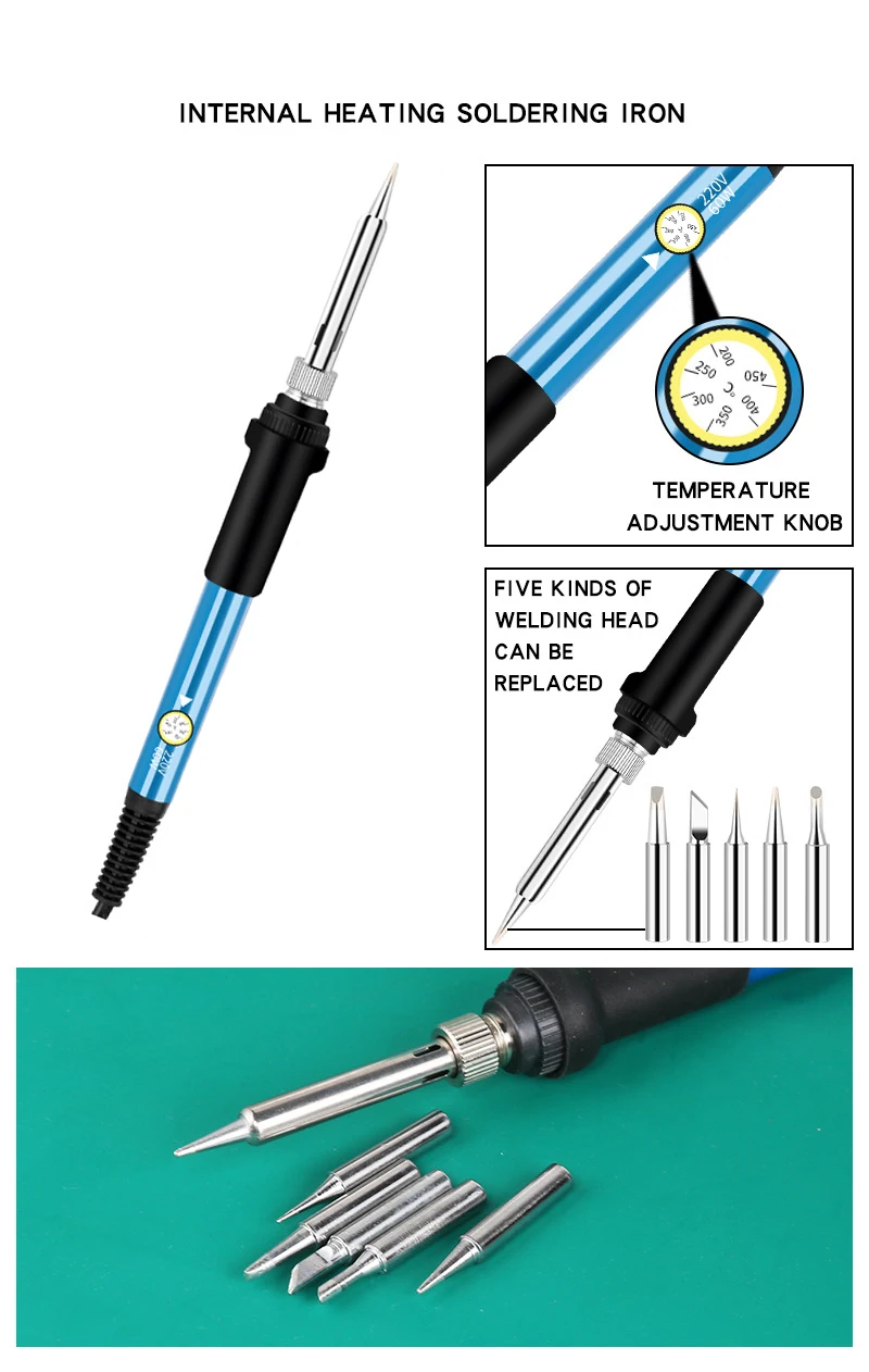 Adjustable Temperature Electric Soldering Iron 60W Electric Soldering Iron Welding Solder Repair Tool - Image 17