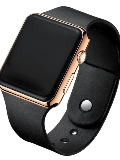 Simple Digital Watch for Men Women Fashion Sport LED Electronic Watch Black Silicone Wristband Casual