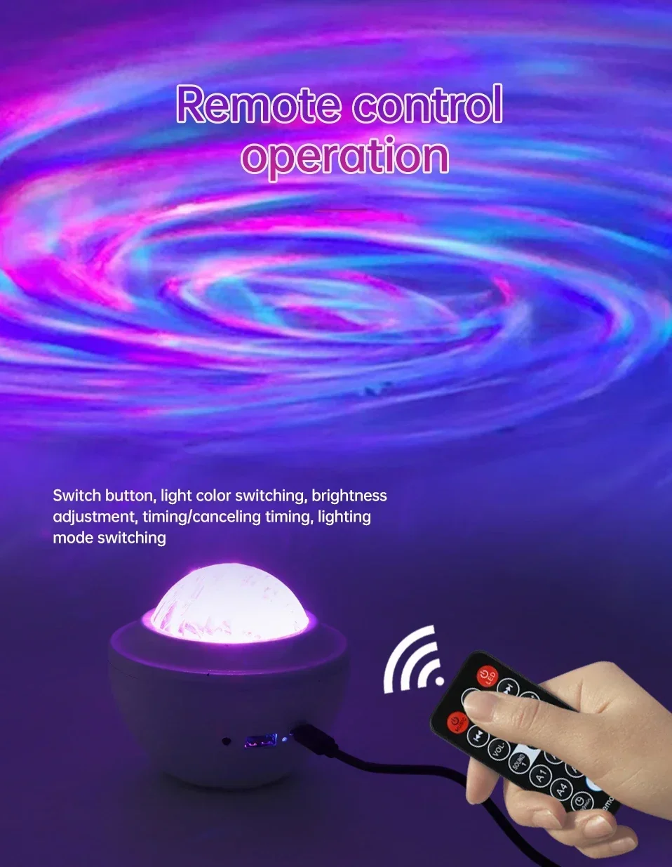 RGB Galaxy Star Projector Lights Bluetooth Speaker LED Aurora Borealis Lamp Remote Control - Image 13