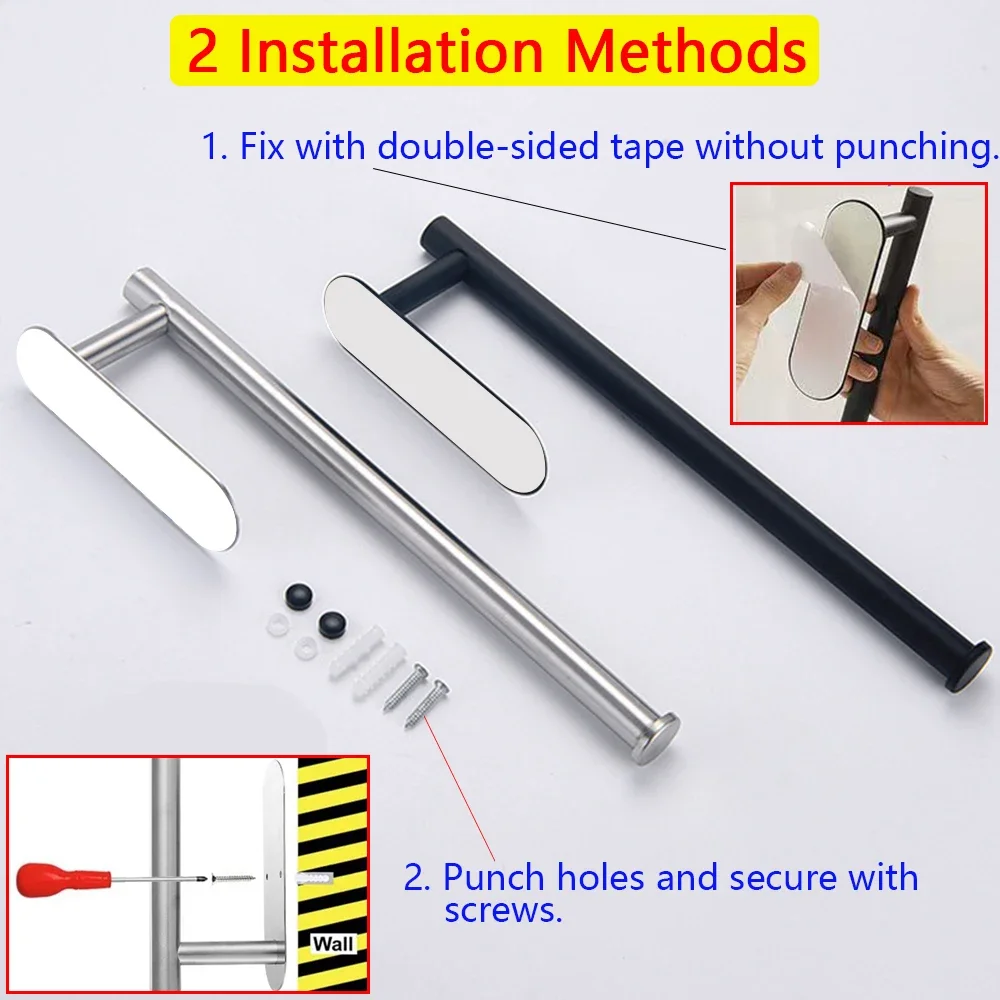 Kitchen Paper Towel Holder Adhesive Tissue Hanger Toilet Roll Paper Dispenser Cabinet Storage Napkin - Image 15