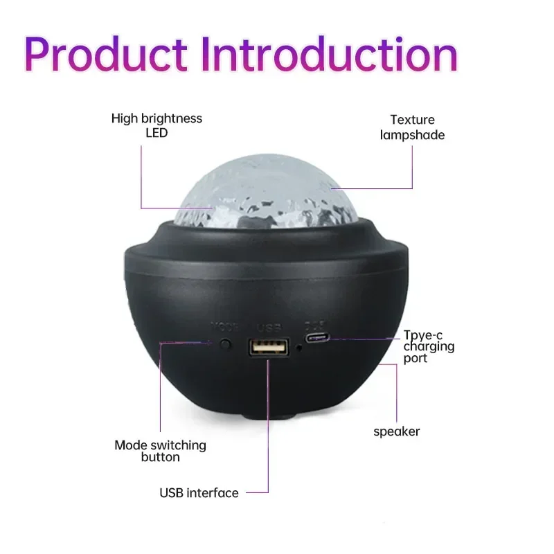 RGB Galaxy Star Projector Lights Bluetooth Speaker LED Aurora Borealis Lamp Remote Control - Image 19