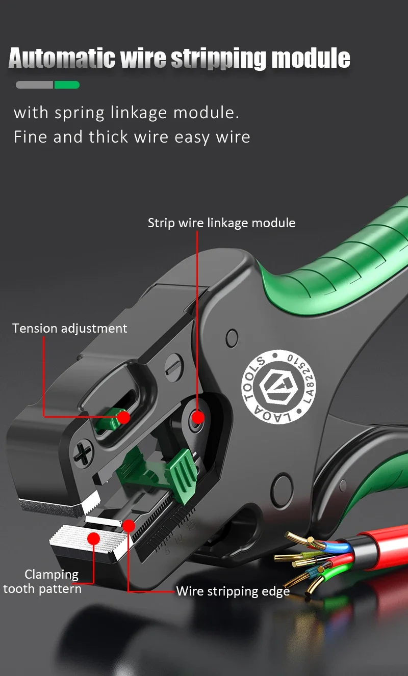 LAOA Multifunctional Fast Fully Automatic Wire Stripping Pliers 0.05-10 mm² Cable Cutting Nippers - Image 15