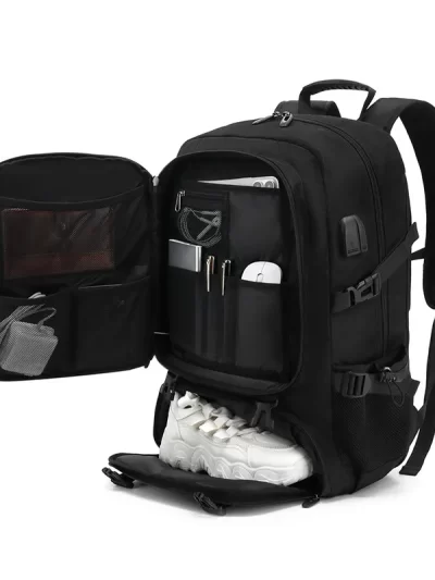 50L 80L Large Travel Backpack Men Separate Shoe Compartment Business Bag Outdoor Sports Waterproof