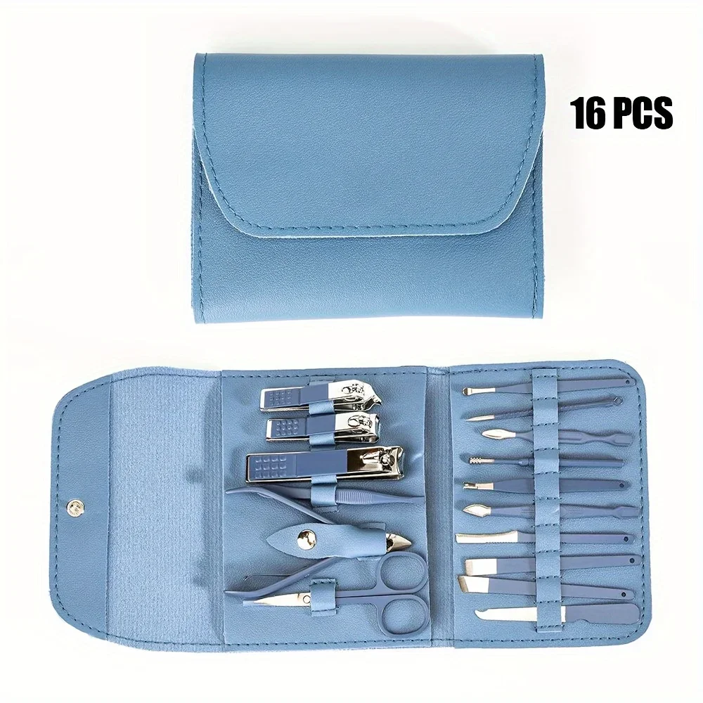 16pcs Professional Nail Clippers and Cuticle Nippers Set with Travel Case Manicure Set Pedicure Sets Nail Clippers - Image 12
