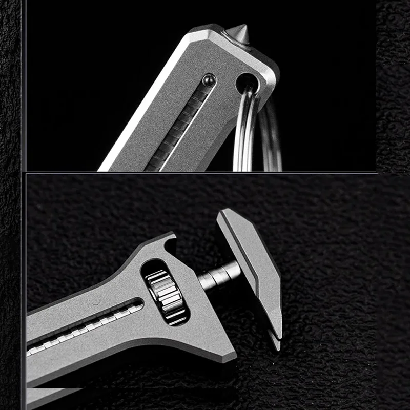 Mini Multitool Wrench, Stainless Steel Adjustable Wrench, Multi-Purpose Tool, as Bottle Opener, Nail Puller, Caliper, Keychain - Image 8