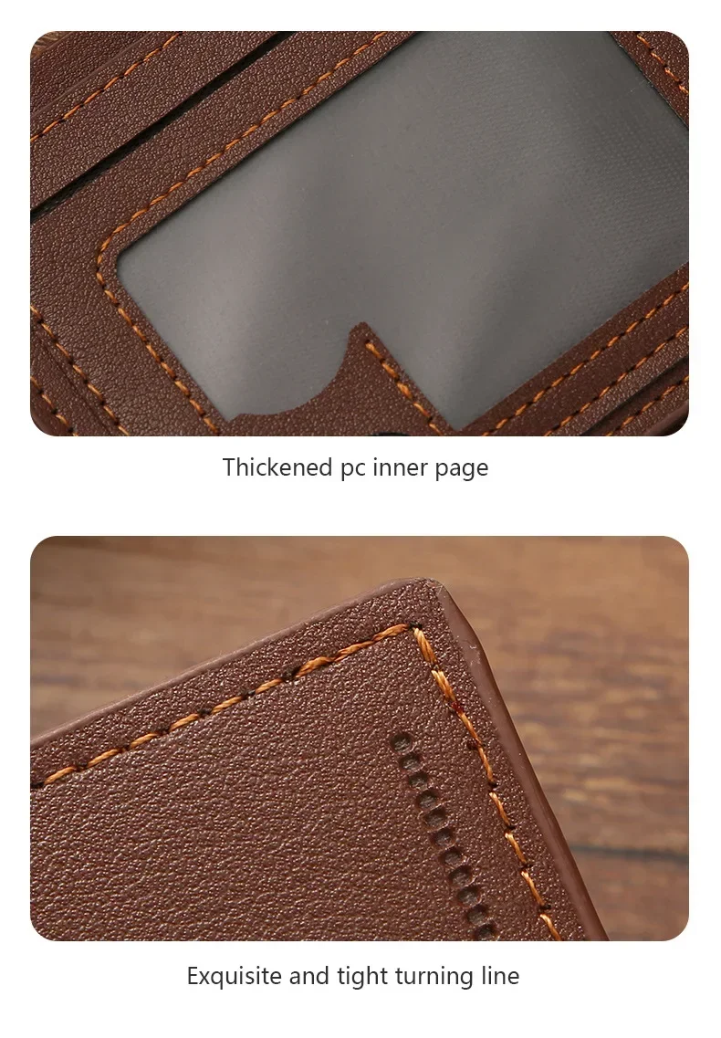 Men's leather short wallet thin wallet foldable minimalist soft leather wallet - Image 19