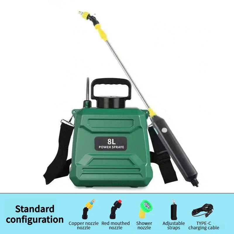 New 8-liter agricultural spray, high pressure sprayer backpack type, electric irrigation disinfection pesticide spray - Image 6
