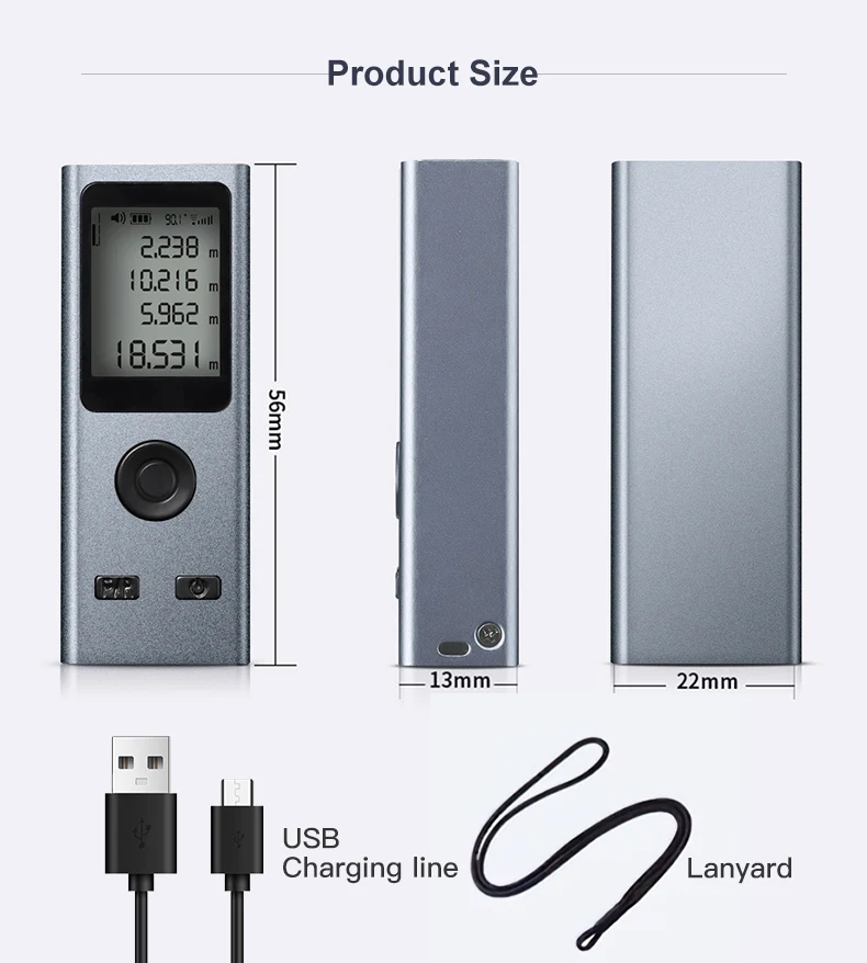Mini Laser Rangefinder 30M High Precision Measurement Laser Distance 24g USB Rechargeable Handheld Distance Meter Smart Portable - Image 7