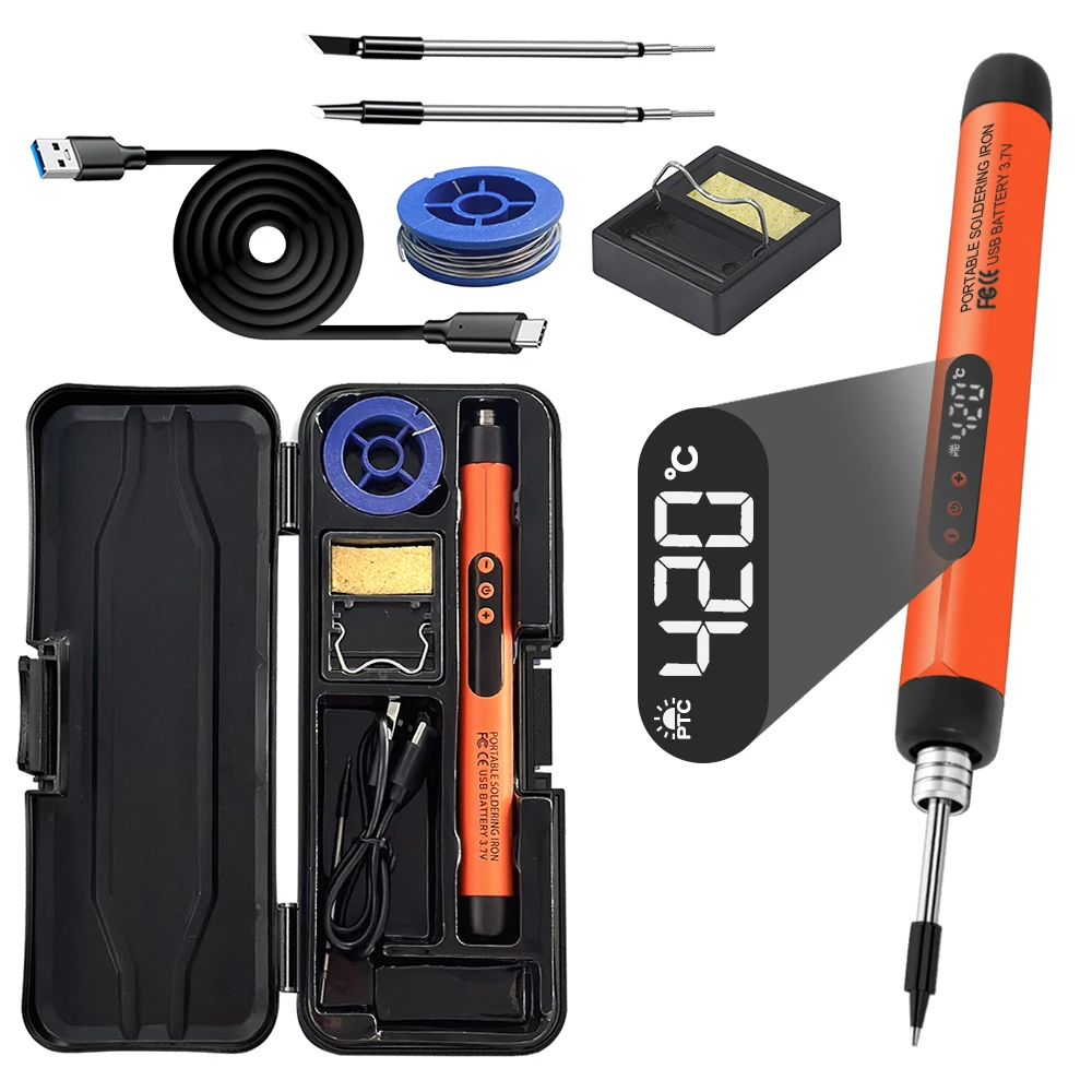 USB soldering iron mini small soldering iron set portable household type-C interface 800mAh battery Adjustable temperature - Image 15