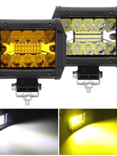 1PCS 12v Offroad Spot Flood Combo Work Light LED Light Bar Superbright 6000K