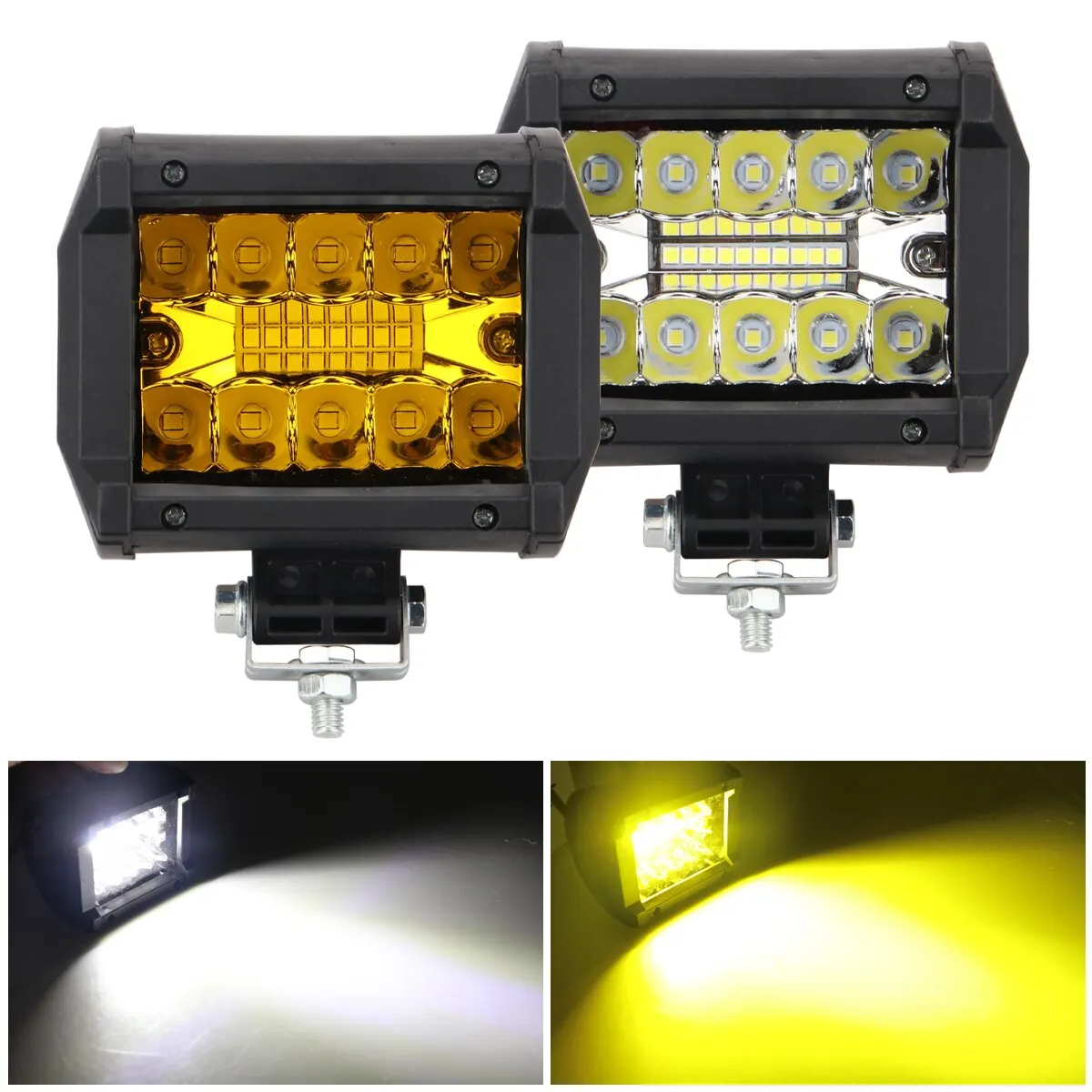 1PCS 12v Offroad Spot Flood Combo Work Light LED Light Bar Superbright 6000K