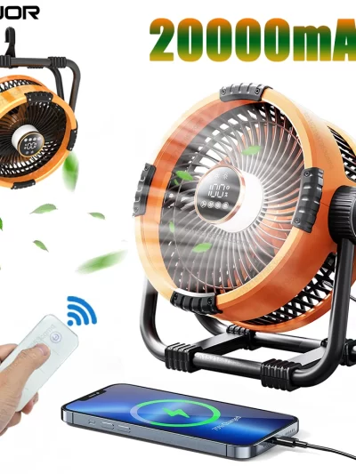 Camping Fan 20000mAh Rechargeable Portable Outdoor Camping Fan Air Circulators Wireless