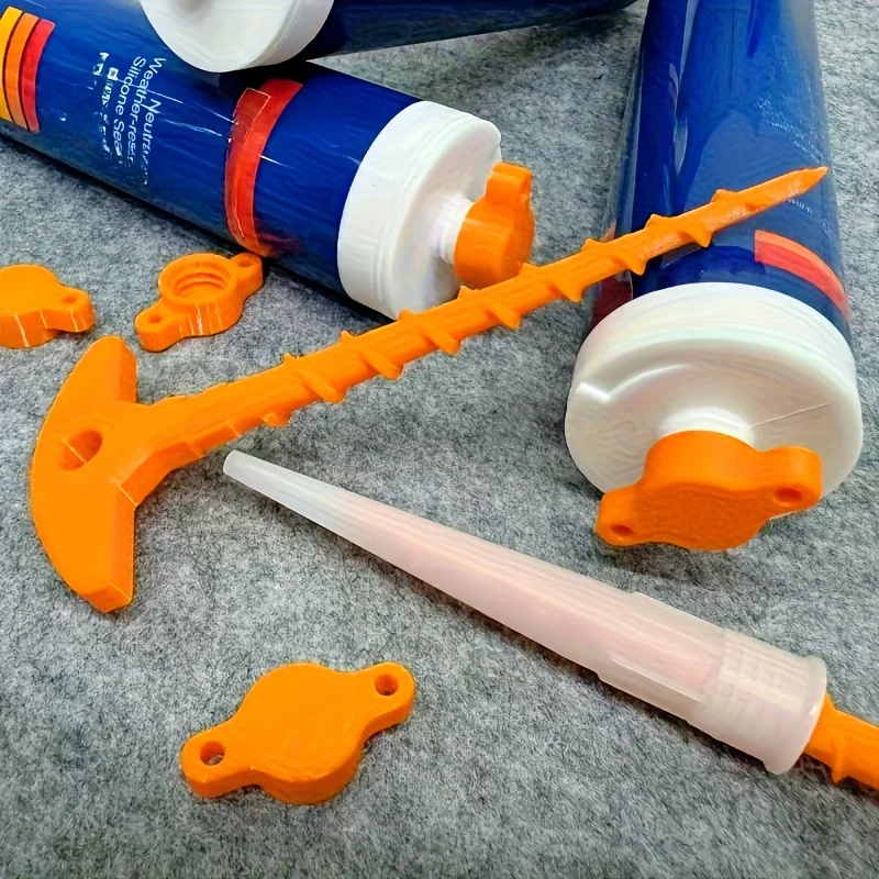 Silicone seal cap and seal gun nozzle removal tool, silicone seal cap used for open core tubes to prevent rapid drying - Image 2