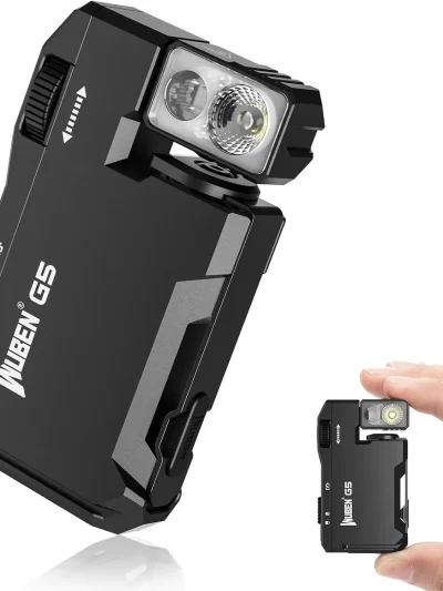 WUBEN G5 Rechargeable EDC Powerful RGB Flashights, 400 Lumens Portable Flat Mini Flashlights, Magnetic Keychain Light