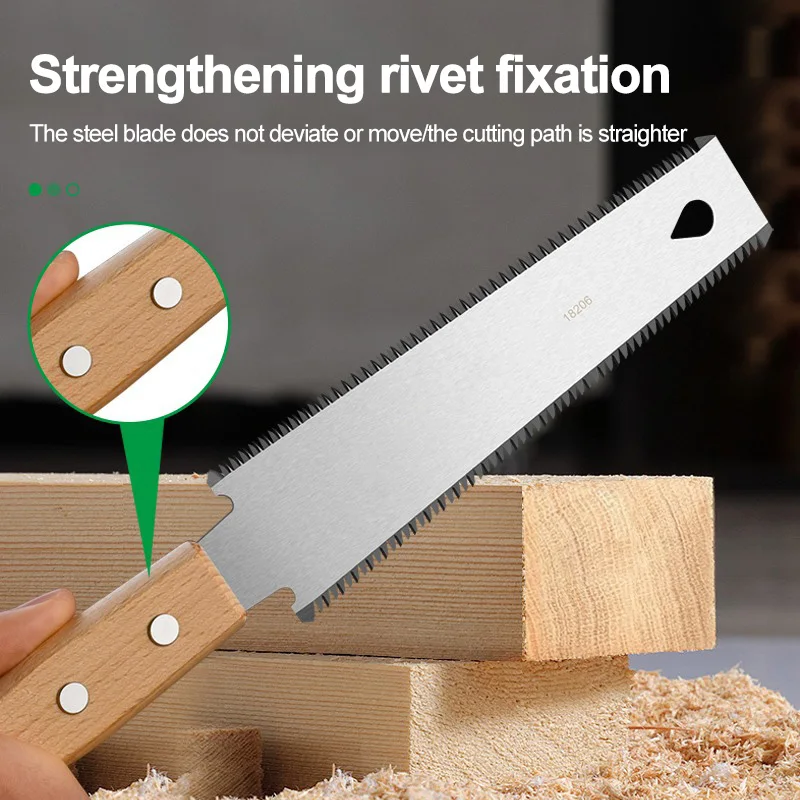 Japanese Style Hand Saw Single/Double Sided Fine Tooth Wood Saw SK5 Steel Flexible Hand Saw - Image 2