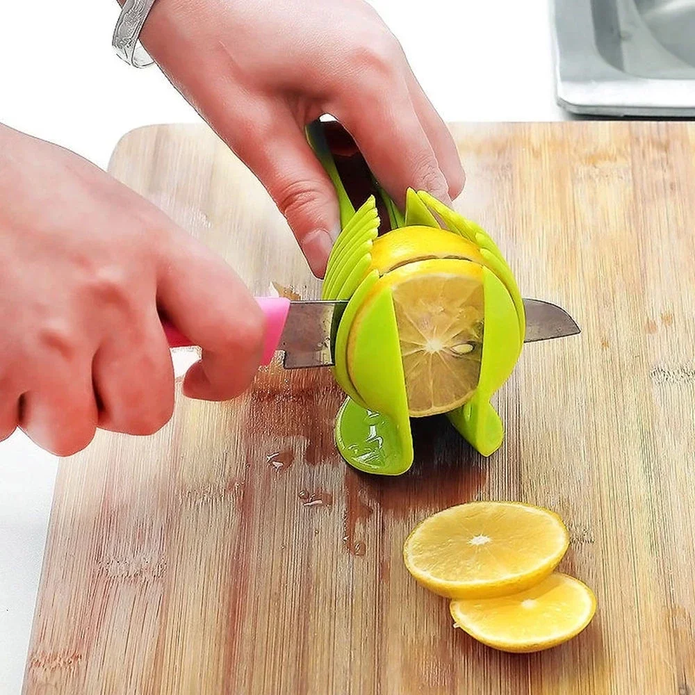 Stainless Steel Kitchen Handheld Orange Lemon Slicer Tomato Cutting Clip Fruit Slicer Onion Slicer - Image 17