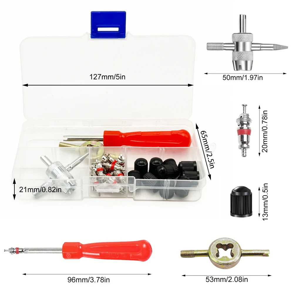 Car Bicycle Slotted Handle Tire Valve Stem Core Remover Screwdriver Tire Repair Install Tool Kit - Image 2