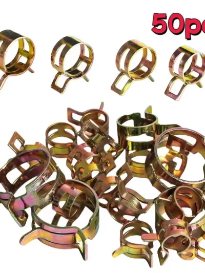 50 Pcs Fastener 5mm 6mm 7mm 8mm 9mm Spring Clip Fuel Water Line Hose Pipe Air Tube Clamps Fuel Water Tube Clamps Fastener