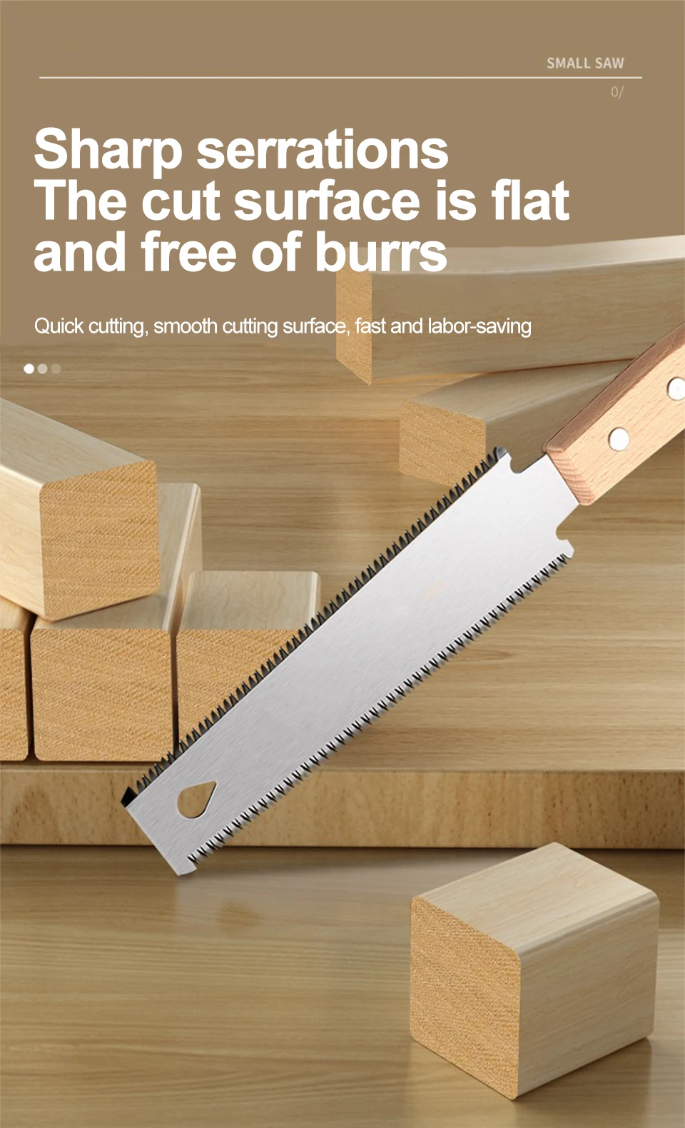 Japanese Style Hand Saw Single/Double Sided Fine Tooth Wood Saw SK5 Steel Flexible Hand Saw - Image 10