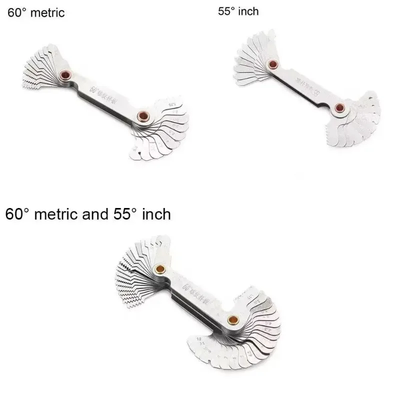 55/60 Degree Metric Inch Thread Plug Gauge Gear Tooth Screw Pitch Gauges - Image 12