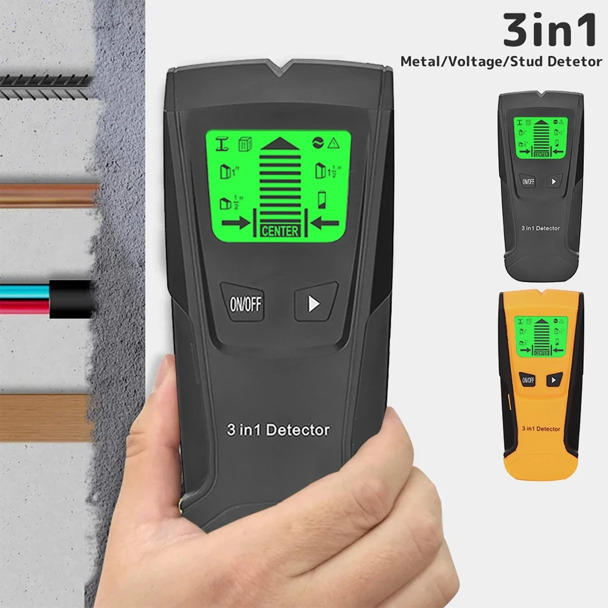 3 In 1 Metal Detector Find Metal Wood Studs AC Voltage Live Wire Detect Wall Scanner Electric Box Finder - Image 22