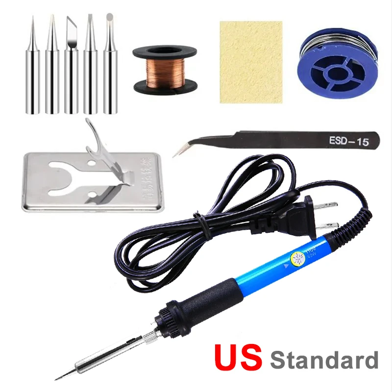 Adjustable Temperature Electric Soldering Iron 60W Electric Soldering Iron Welding Solder Repair Tool - Image 9