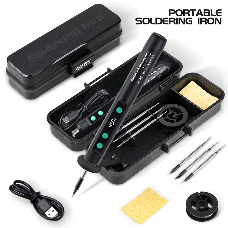 USB soldering iron mini small soldering iron set portable household type-C interface 800mAh battery Adjustable temperature - Image 34