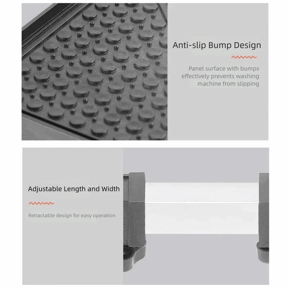 Adjustable Universal Wheel Mobile Rack Retractable 4 Locking Wheels Washing Machine Holder - Image 3