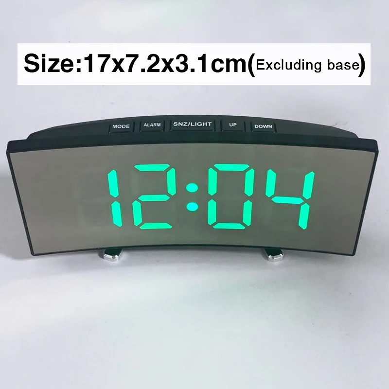Electronic Alarm Clock Noiseless Design Digital LED Large Display Mirror Electronic Clock Digital Alarm Clock LED - Image 29