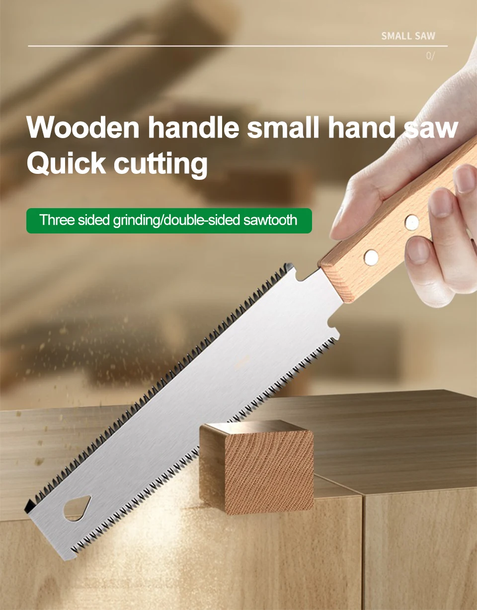 Japanese Style Hand Saw Single/Double Sided Fine Tooth Wood Saw SK5 Steel Flexible Hand Saw - Image 7