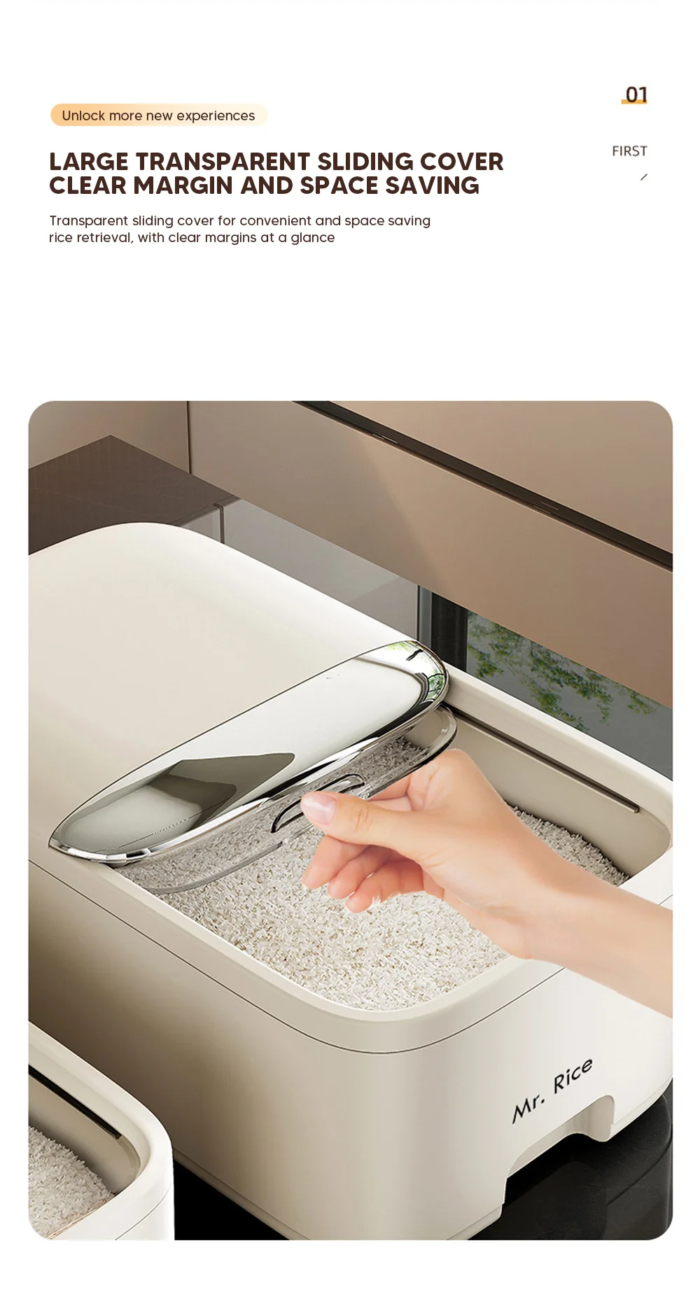 10KG Rice Storage Box Home with Lid Insect Proof Moisture Proof Rice Box Grain Sealed - Image 13