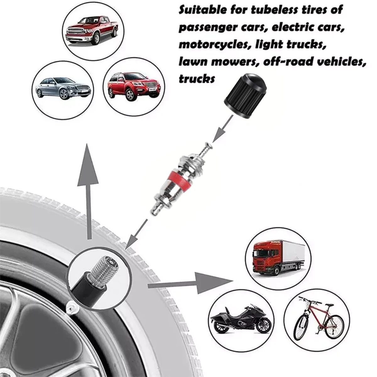 Car Bicycle Slotted Handle Tire Valve Stem Core Remover Screwdriver Tire Repair Install Tool Kit - Image 5